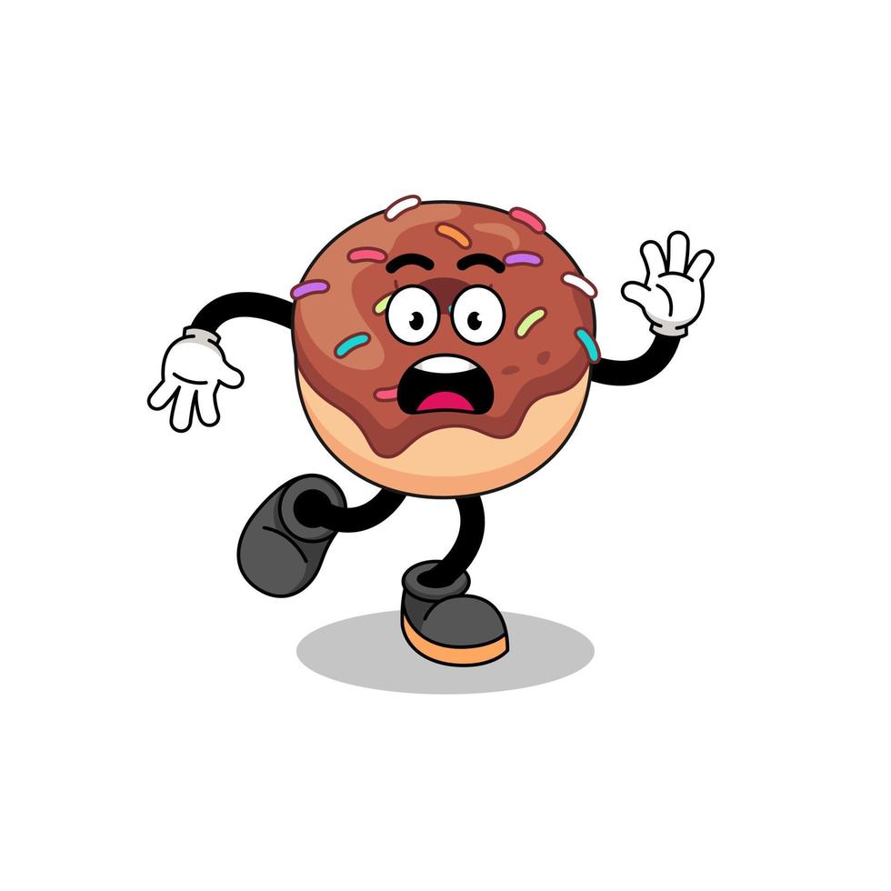 uitglijden donuts mascotte illustratie vector