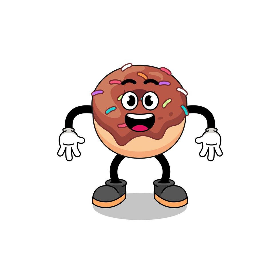 donuts tekenfilm met verrast gebaar vector