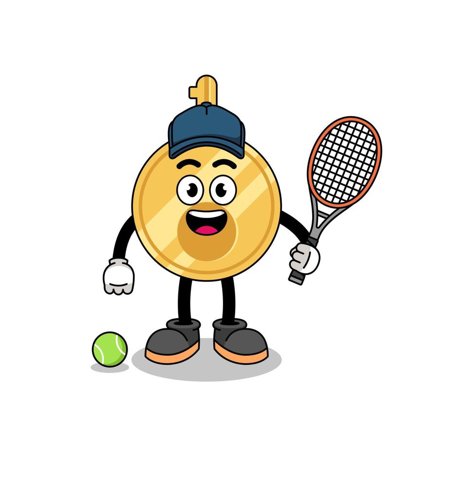 sleutel illustratie net zo een tennis speler vector