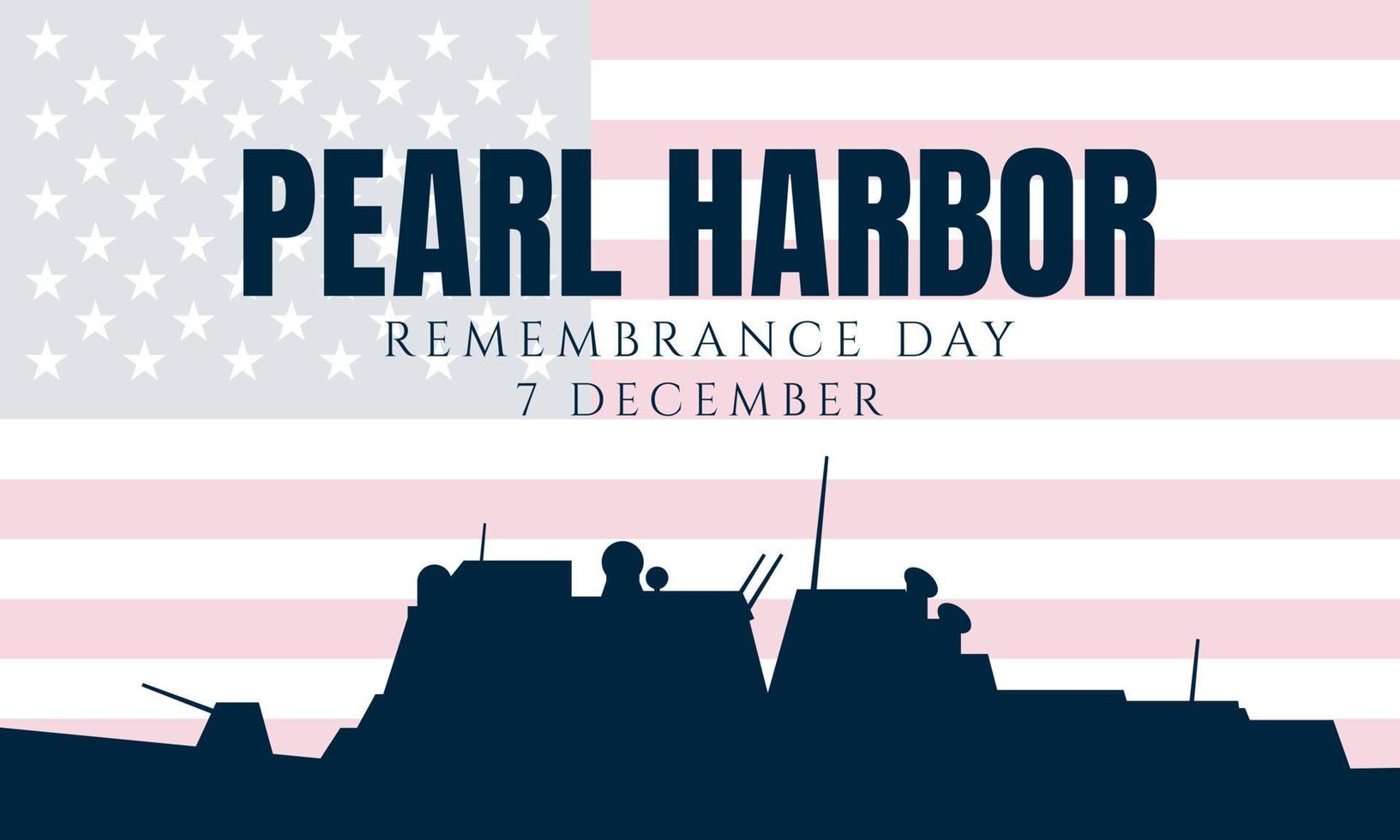 Pearl Harbor herdenkingsdag achtergrondontwerp. vector