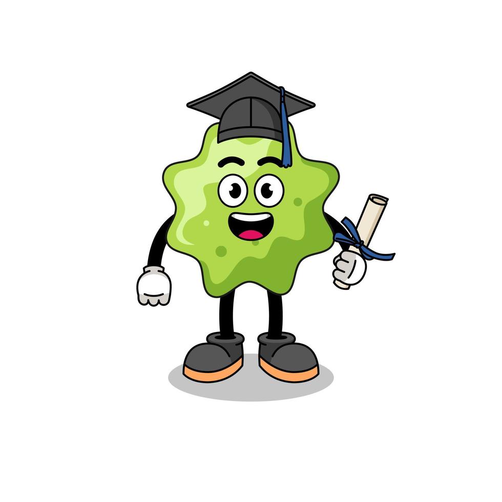 splat mascotte met diploma uitreiking houding vector