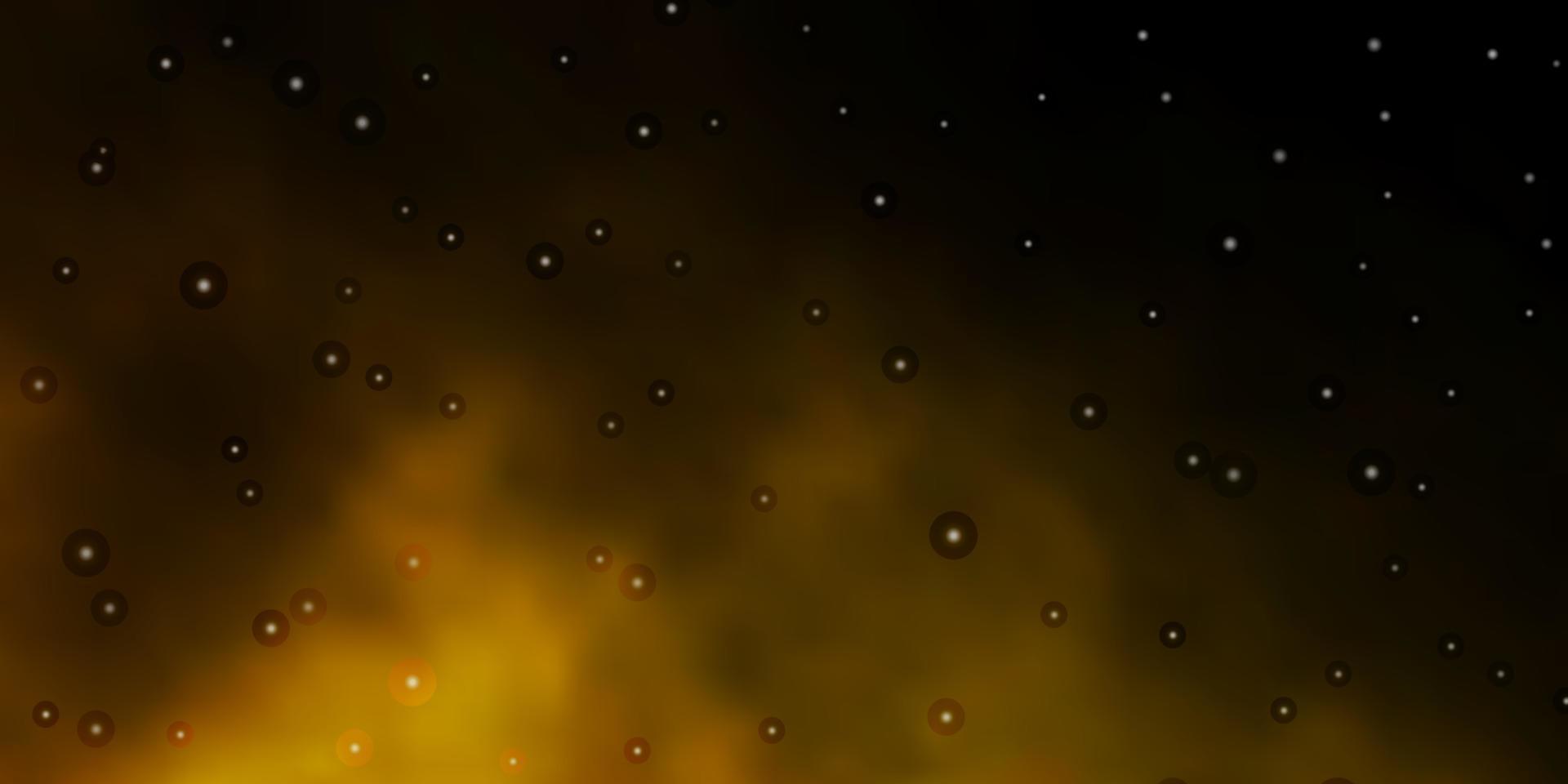 donkergroene, gele vector achtergrond met kleurrijke sterren.
