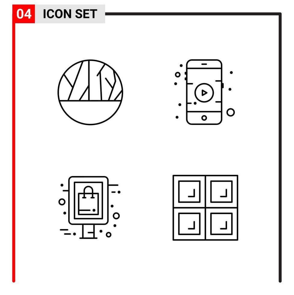 4 algemeen pictogrammen voor website ontwerp afdrukken en mobiel apps. 4 schets symbolen tekens geïsoleerd Aan wit achtergrond. 4 icoon pak. vector