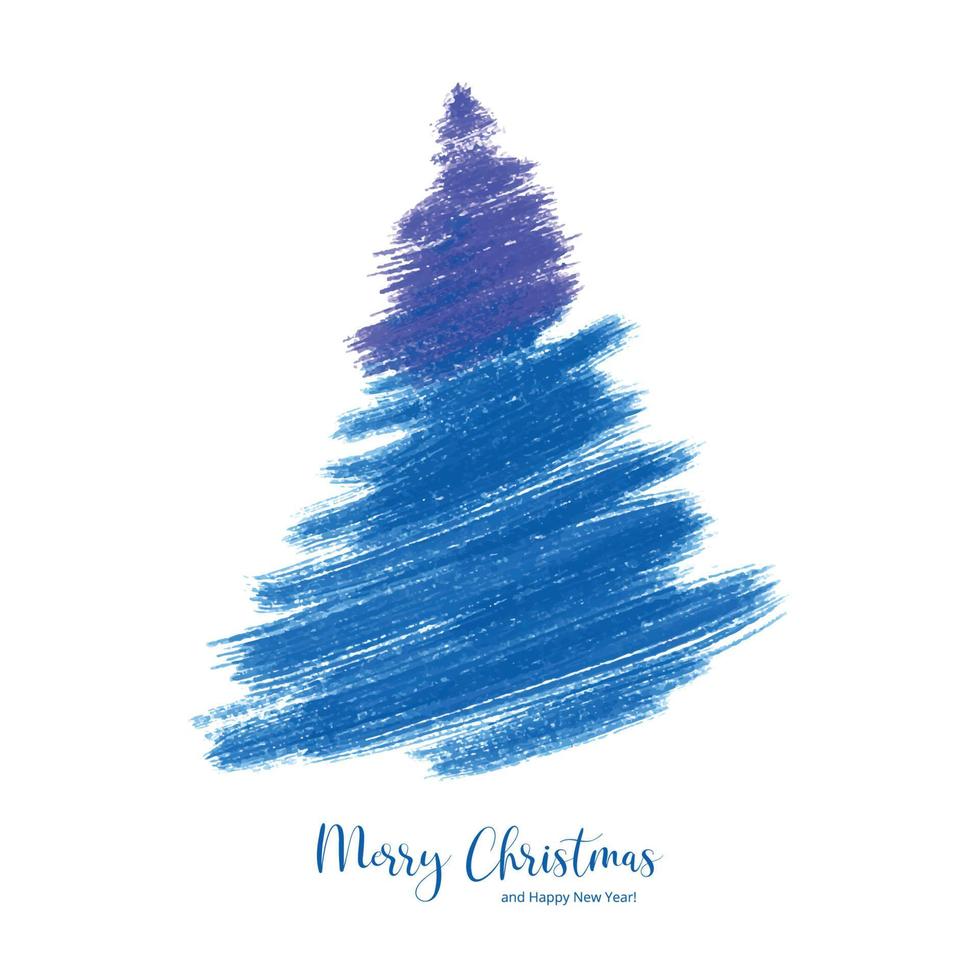 vrolijk Kerstmis en gelukkig nieuw jaar groet kaart boom Aan wit achtergrond vector