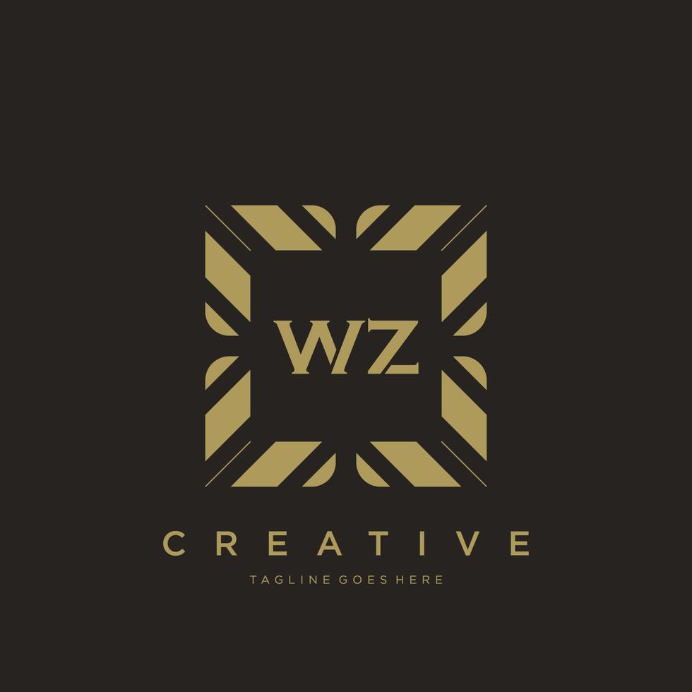 wz eerste brief luxe ornament monogram logo sjabloon vector