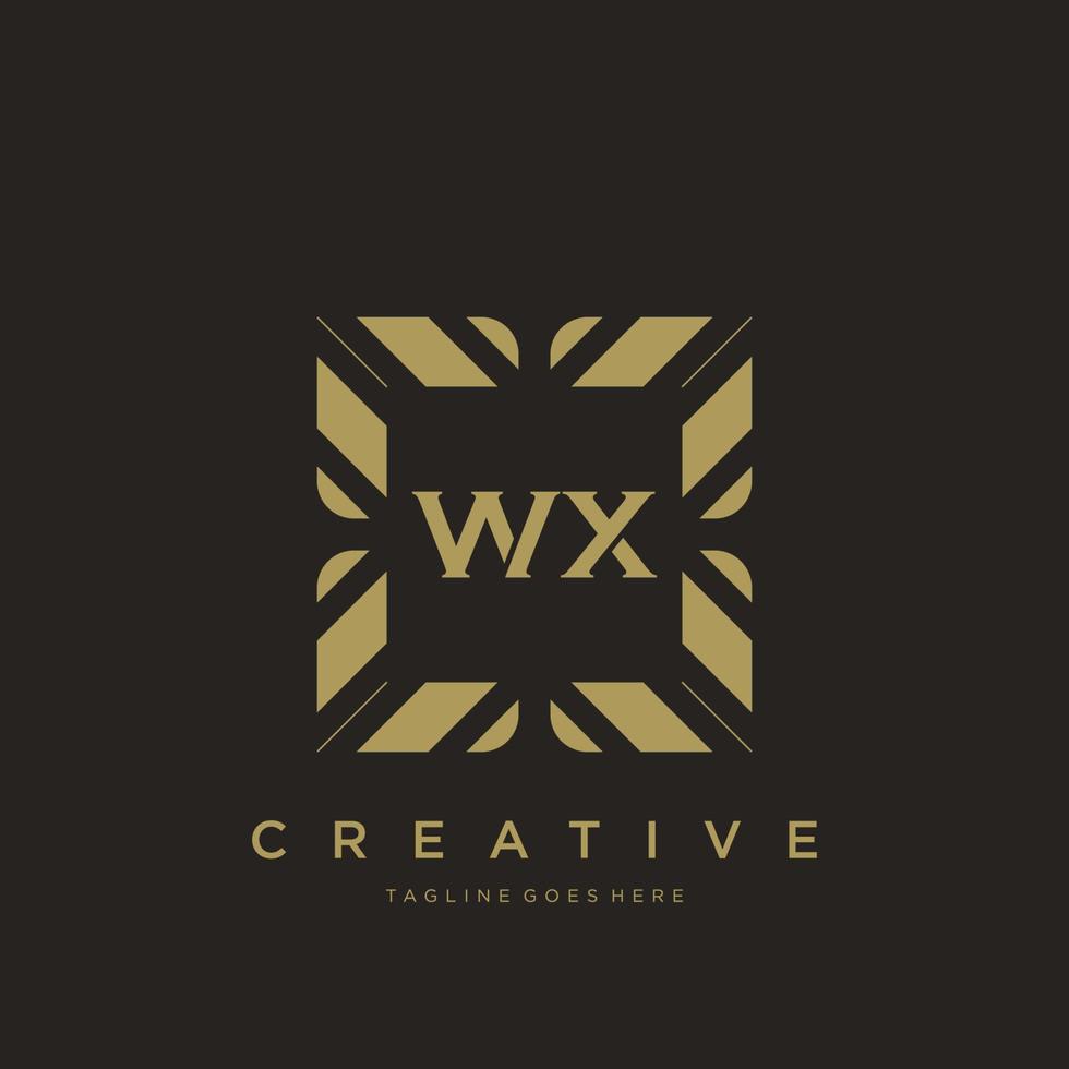 wx eerste brief luxe ornament monogram logo sjabloon vector