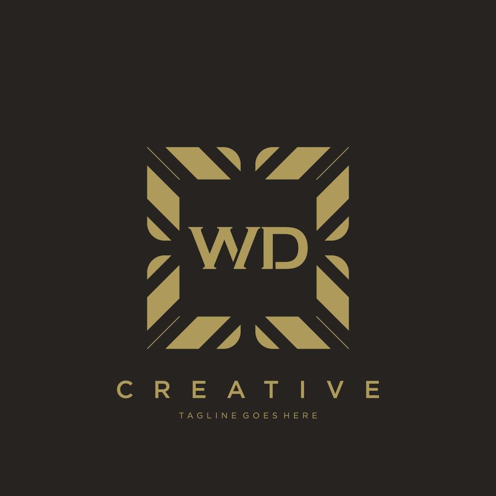 wd eerste brief luxe ornament monogram logo sjabloon vector