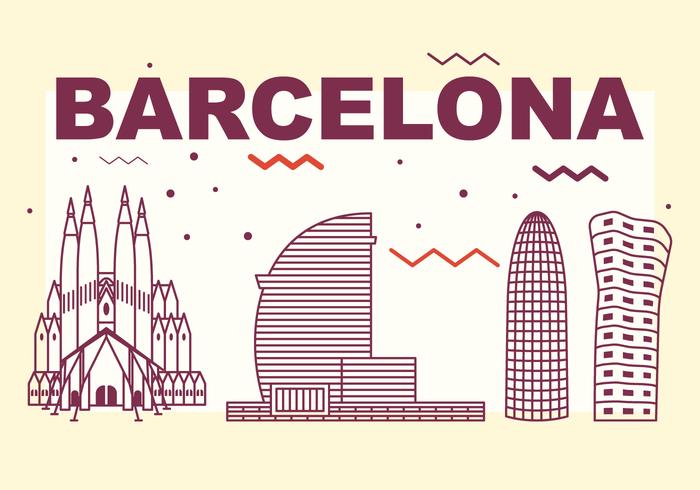 Barcelona skyline vector