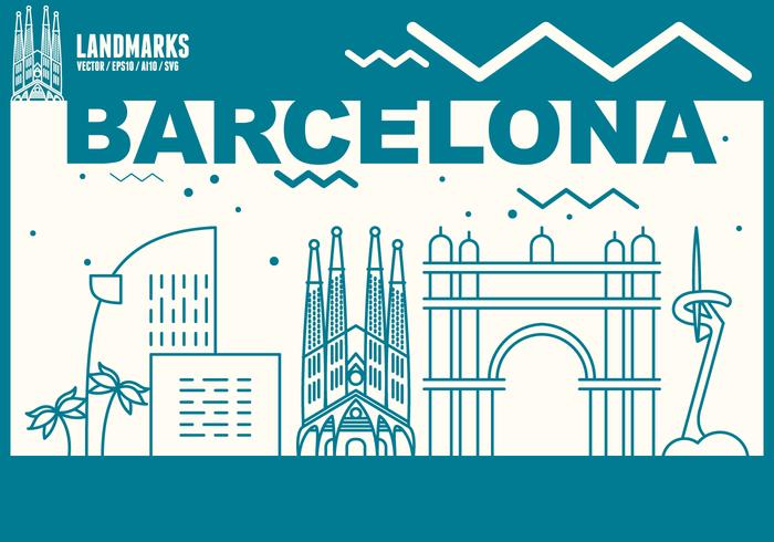 Barcelona skyline vector