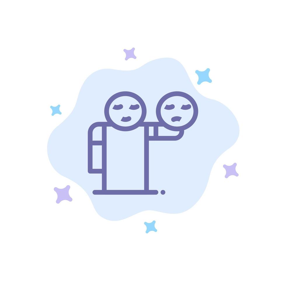 Mens hand- emoji's gezondheidszorg blauw icoon Aan abstract wolk achtergrond vector
