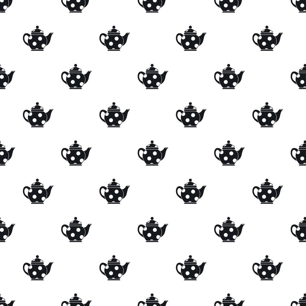 zwart vlekkerig theepot patroon, gemakkelijk stijl vector