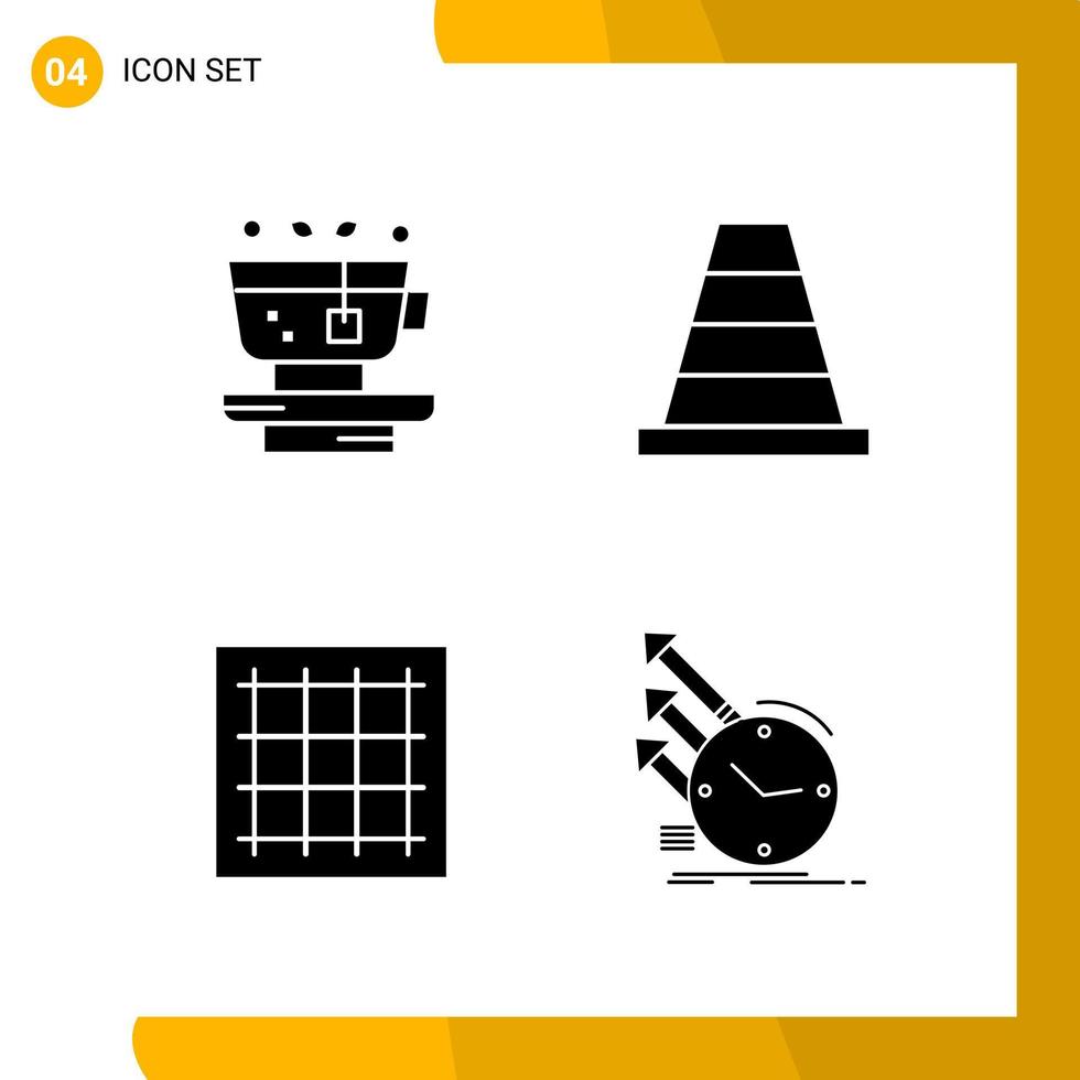 4 icoon set. solide stijl icoon pak. glyph symbolen geïsoleerd Aan wit achtergrondkleur voor snel reagerend website ontwerpen. vector