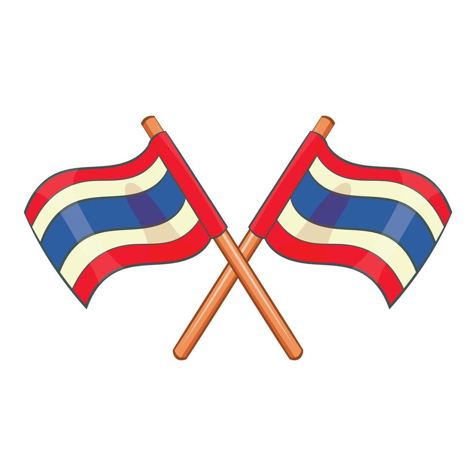 vlaggen van Thailand icoon, tekenfilm stijl vector