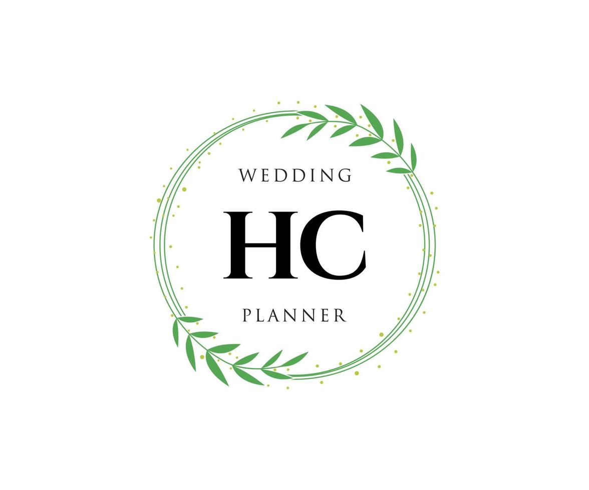 hc initialen brief bruiloft monogram logos verzameling, hand- getrokken modern minimalistisch en bloemen Sjablonen voor uitnodiging kaarten, opslaan de datum, elegant identiteit voor restaurant, boetiek, cafe in vector