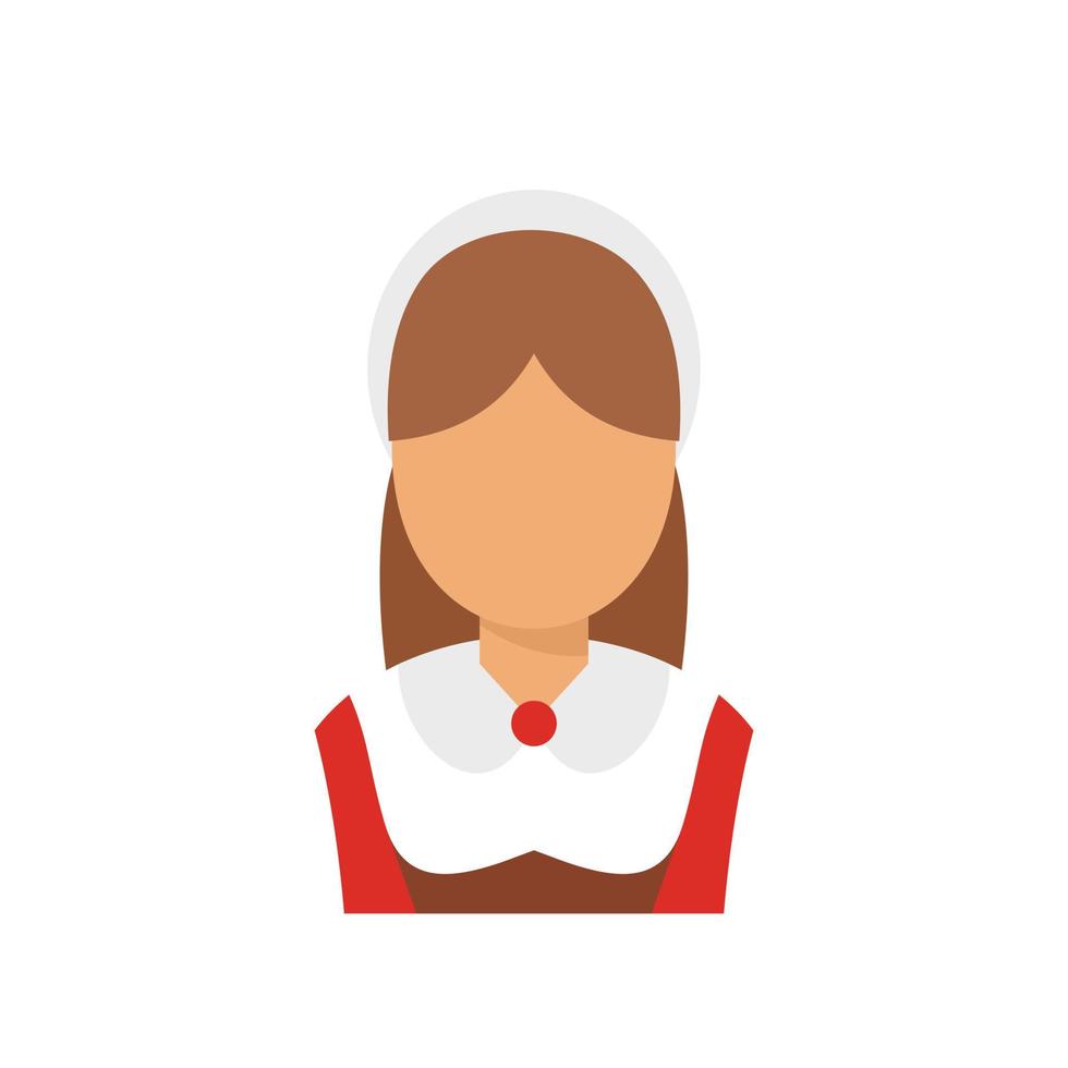Zwitsers vrouw avatar icoon vlak geïsoleerd vector