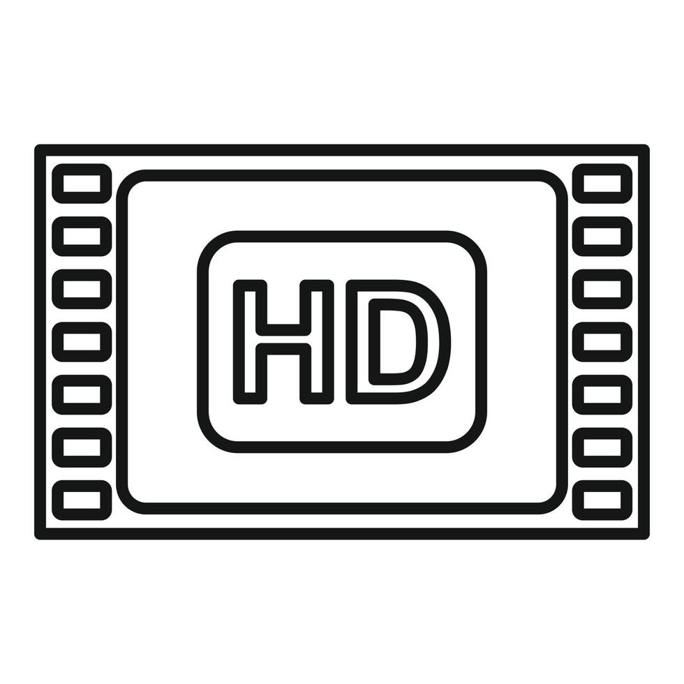 hd film icoon schets vector. bioscoop video vector