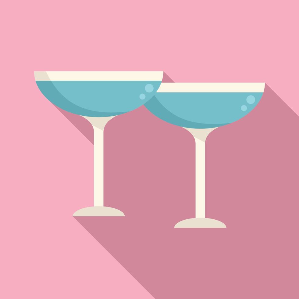 mimosa cocktail icoon vlak vector. drinken geroosterd brood vector