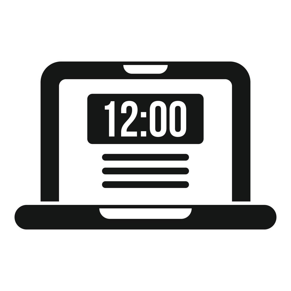 laptop tijd icoon gemakkelijk vector. klok project vector