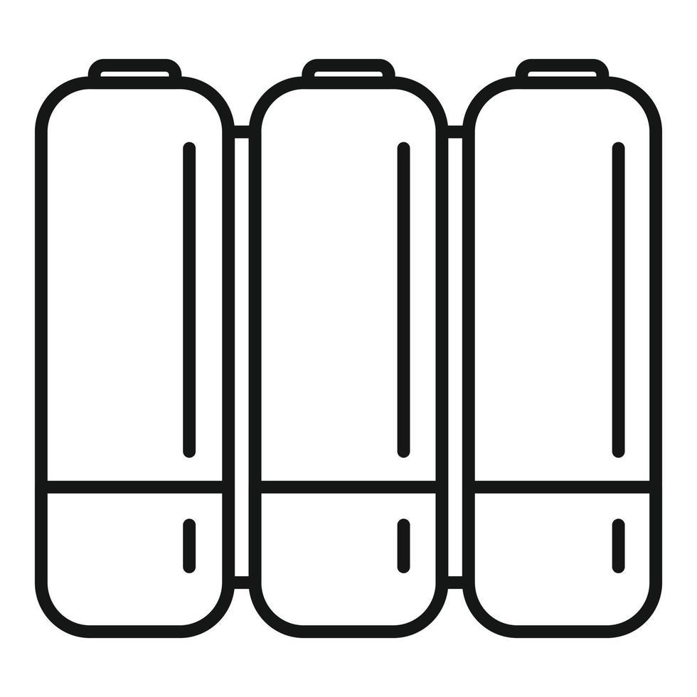 aaa accu icoon schets vector. lithium macht vector