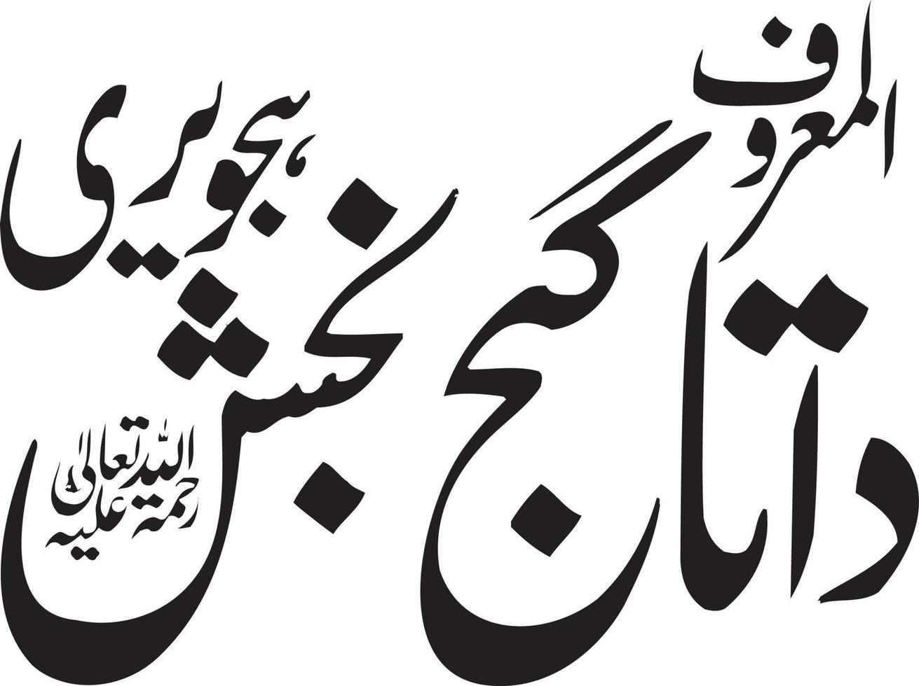 al maroof gegevens gung bksh titel Islamitisch Urdu Arabisch schoonschrift vrij vector