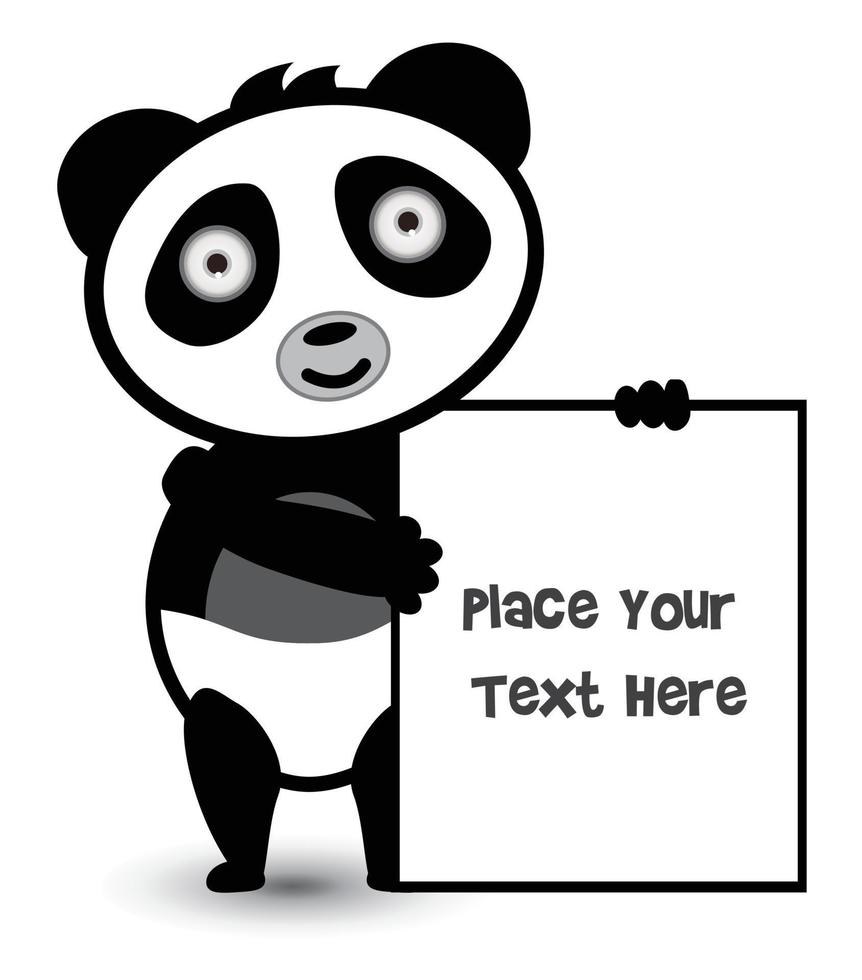 schattig panda beer banier vector