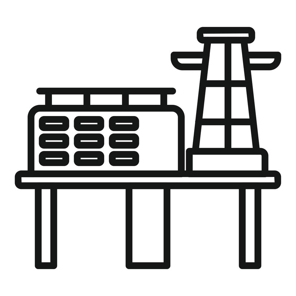 tuigage productie icoon schets vector. gas- platform vector