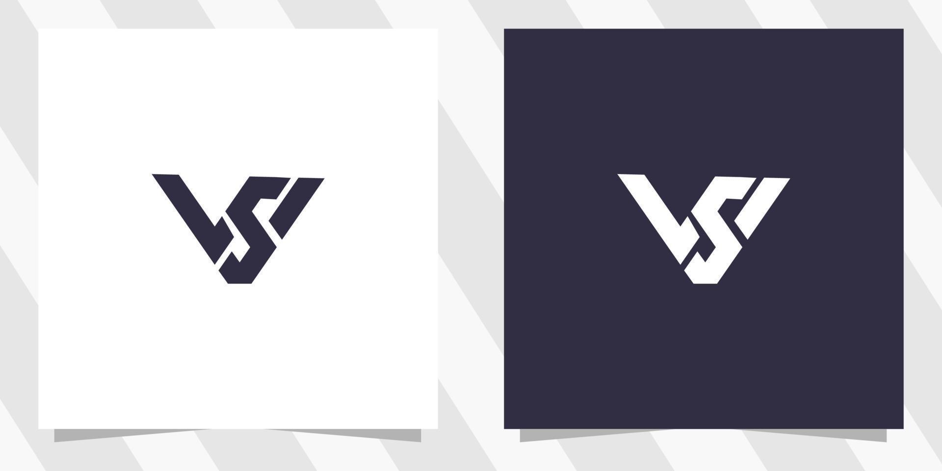 brief ws sw logo ontwerp vector