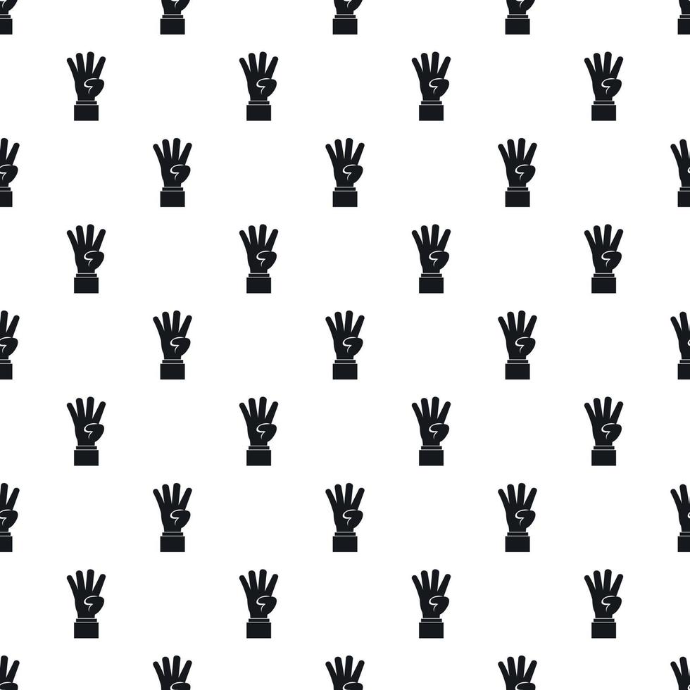 hand- gebaar vier vingers patroon, gemakkelijk stijl vector