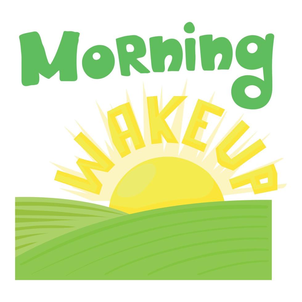 ochtend- wakker worden icoon, tekenfilm stijl vector