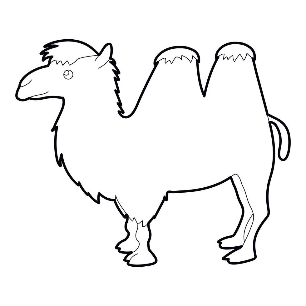 kameel icoon, schets stijl vector