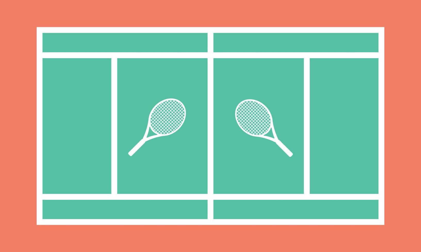 tennis rechtbank top visie. tennis veld- sport wedstrijd achtergrond vector illustratie