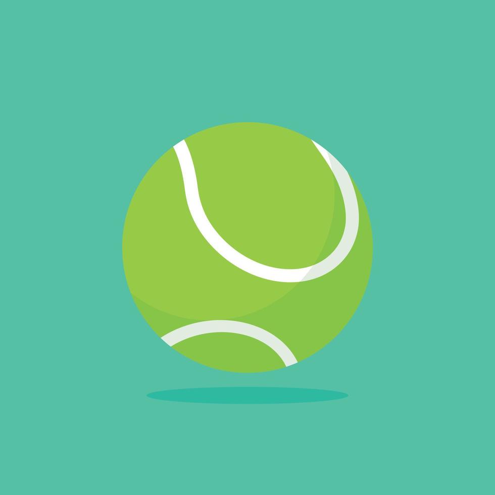 groen tennis bal illustratie. vlak vector illustratie van tennis sport bal