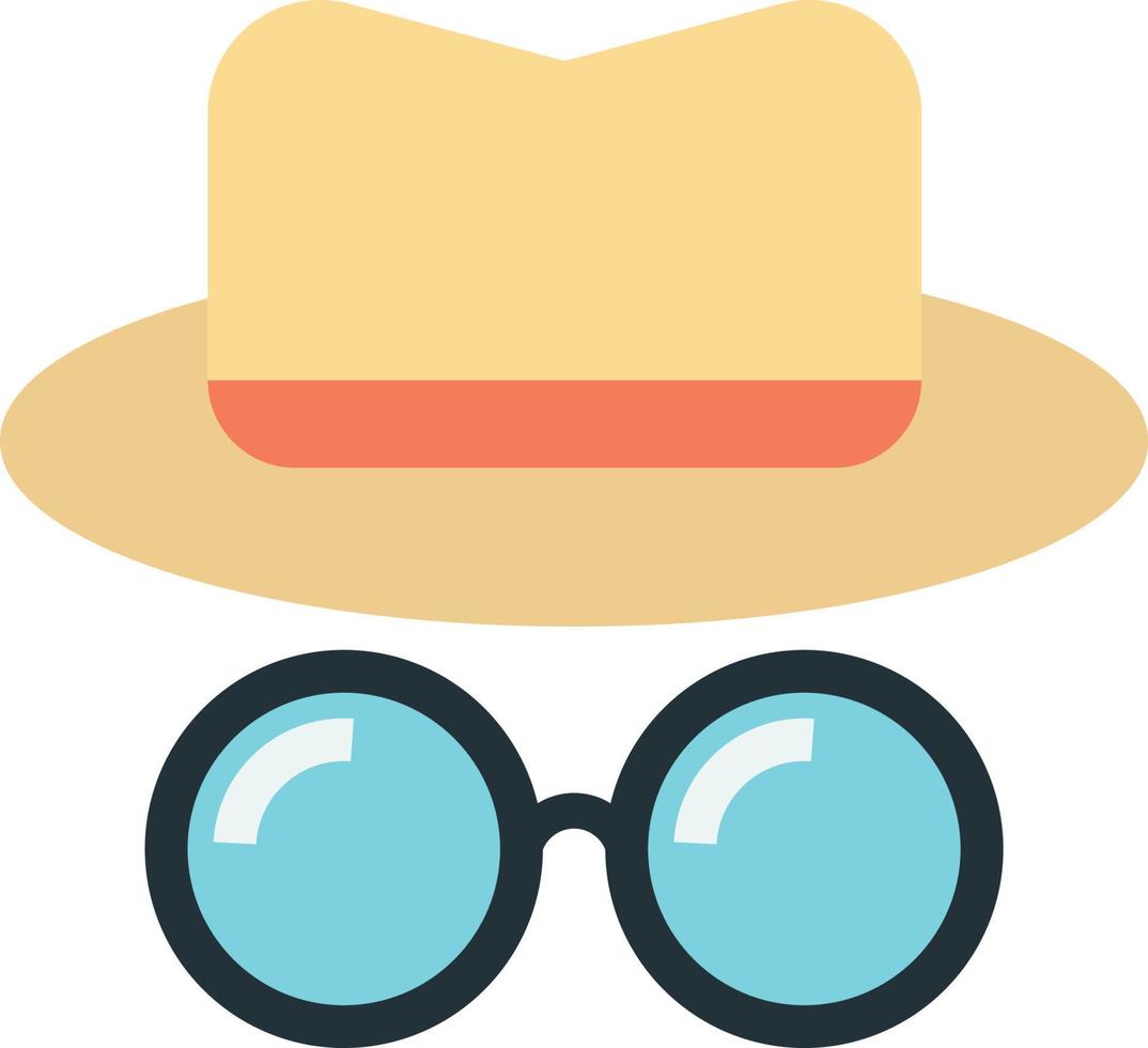 ronde bril en top hoed illustratie in minimaal stijl vector