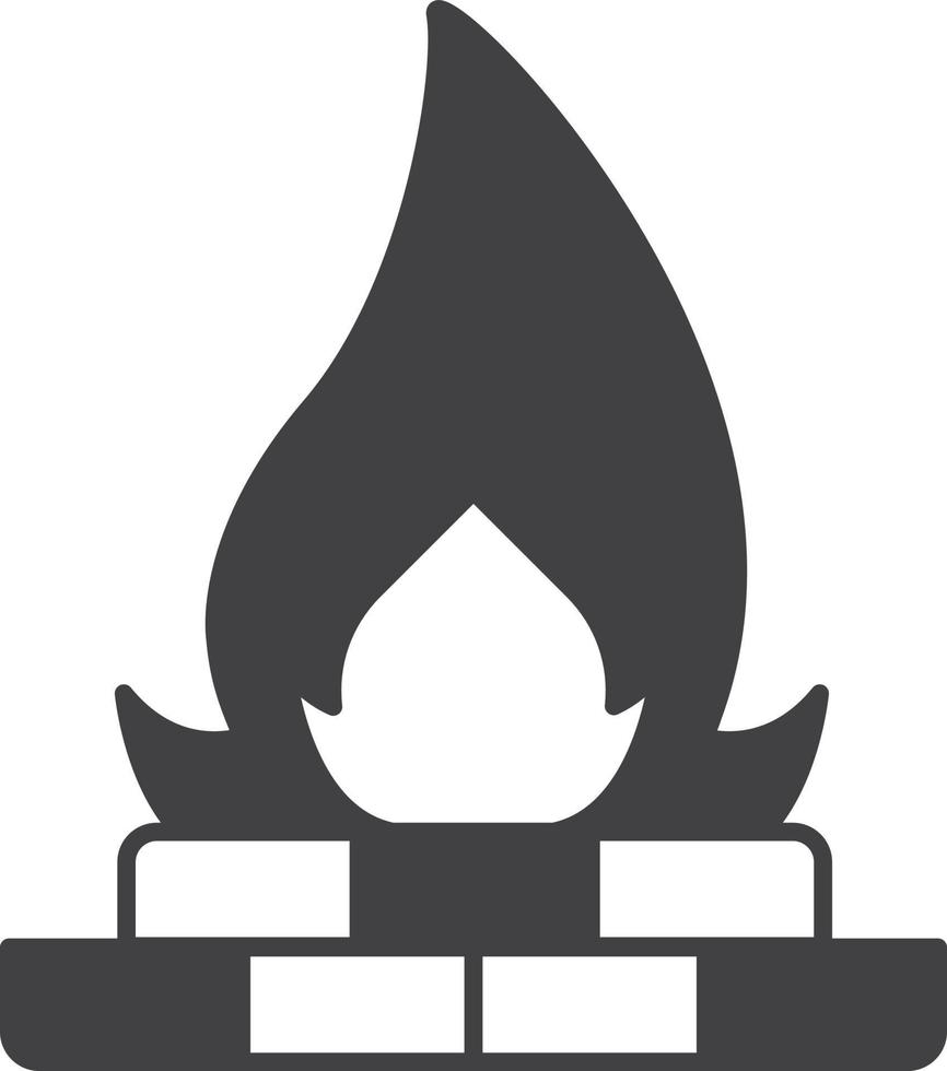 steenkool en brand illustratie in minimaal stijl vector