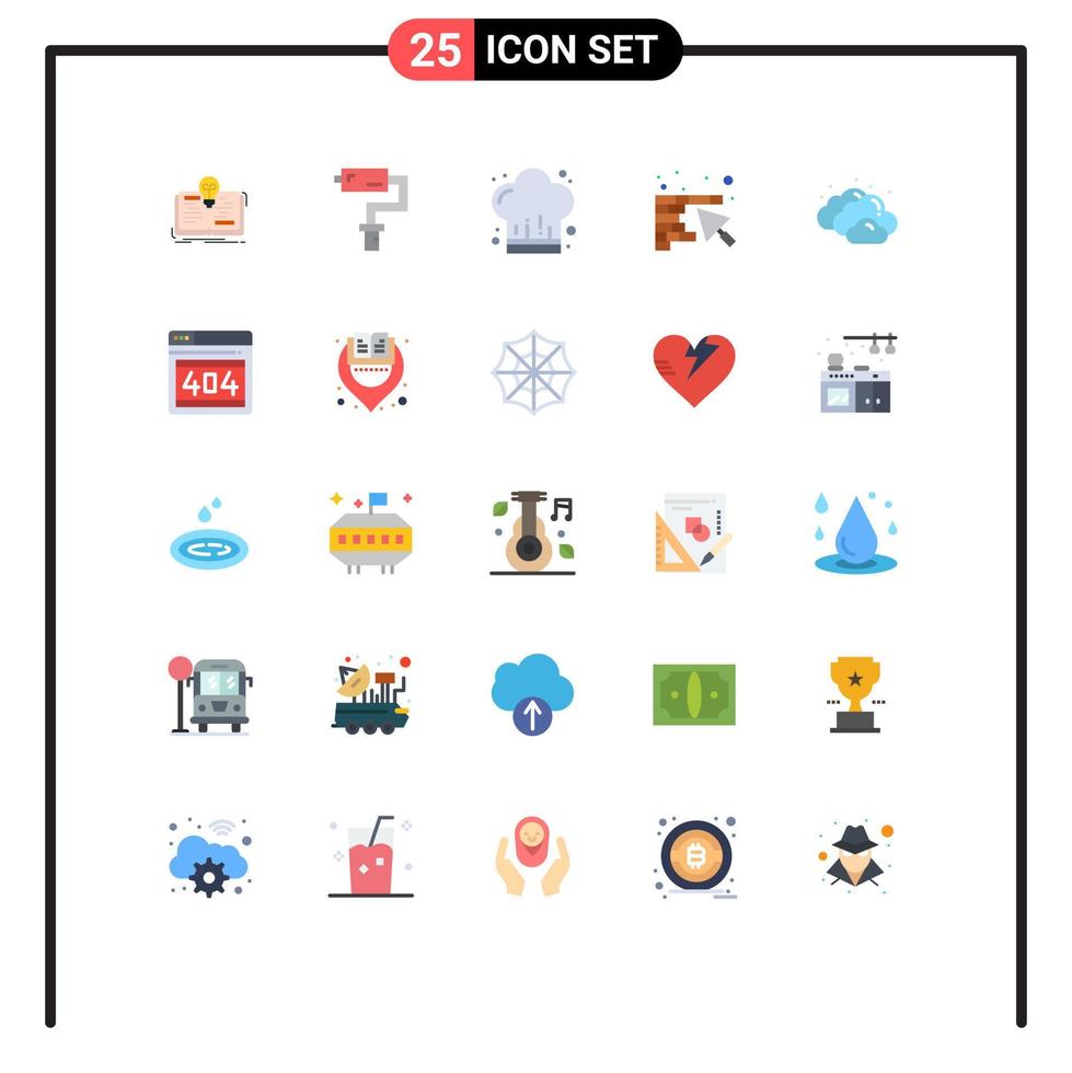 voorraad vector icoon pak van 25 lijn tekens en symbolen voor bewolkt troffel cafe gereedschap muur bewerkbare vector ontwerp elementen