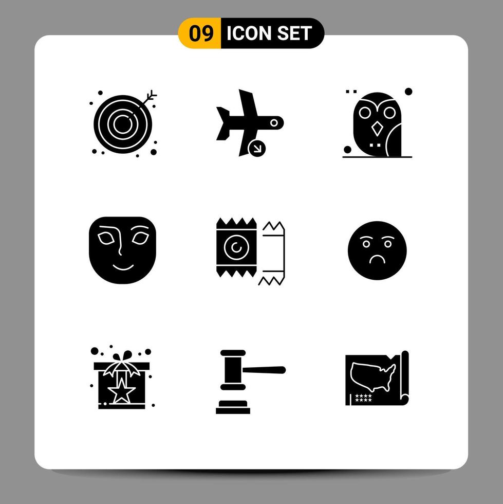 voorraad vector icoon pak van 9 lijn tekens en symbolen voor condoom gelukkig dier gezicht studie bewerkbare vector ontwerp elementen
