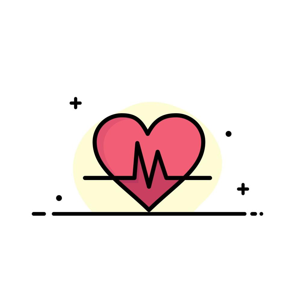 ecg hart hartslag pulse bedrijf logo sjabloon vlak kleur vector