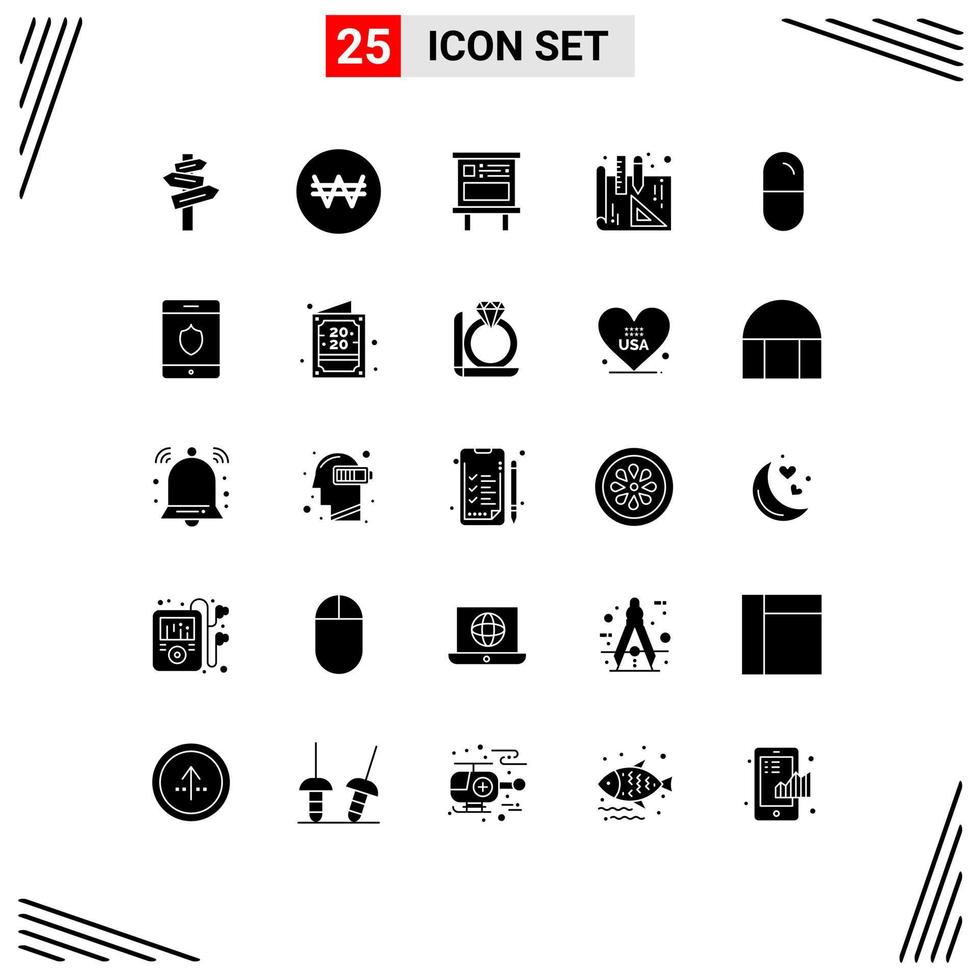 25 creatief pictogrammen modern tekens en symbolen van tablets Gezondheid Aankondiging dope blauwdrukken bewerkbare vector ontwerp elementen