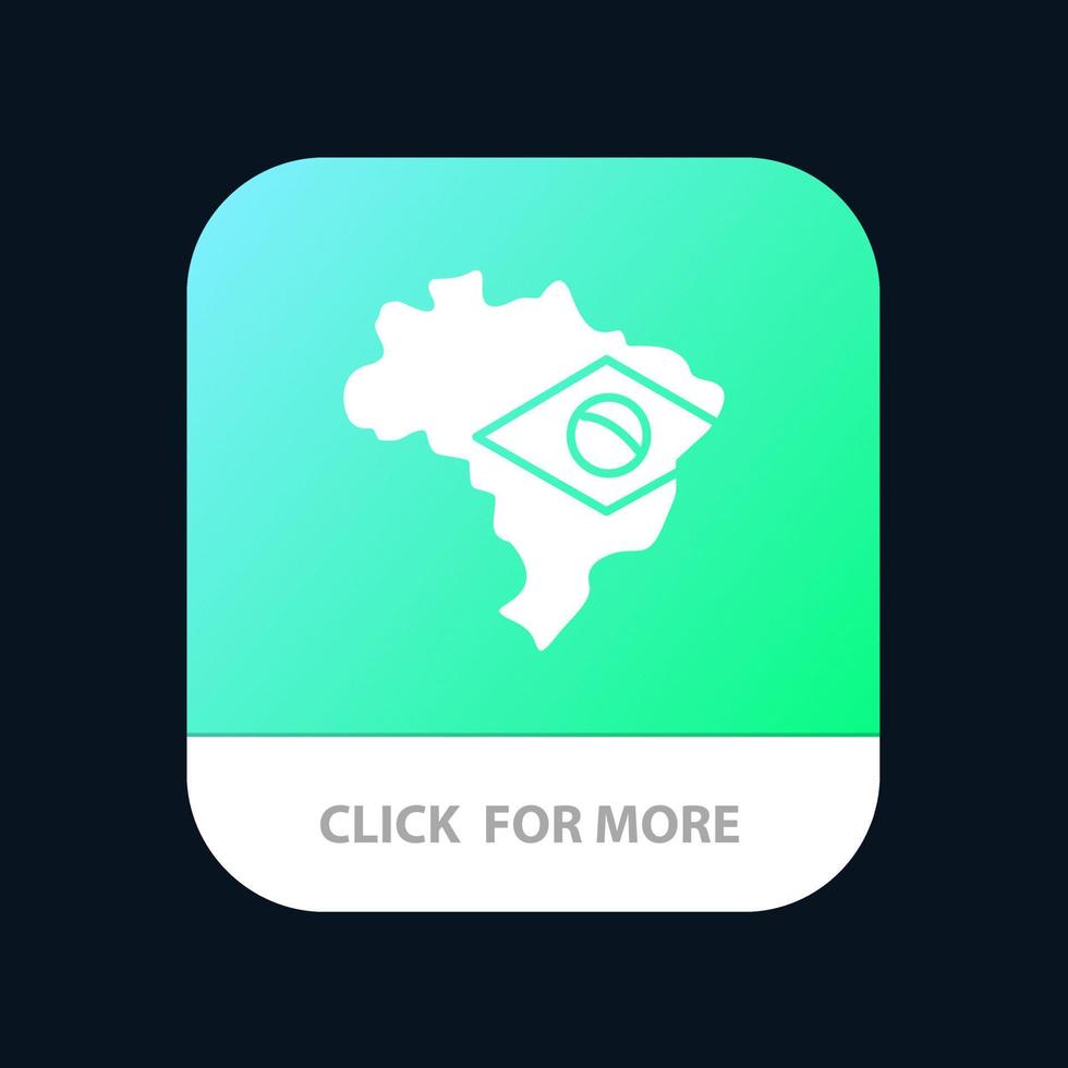 kaart vlag Brazilië mobiel app icoon ontwerp vector
