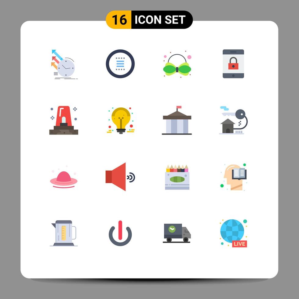 reeks van 16 modern ui pictogrammen symbolen tekens voor Gevaar mobiel menu slot stropdas bewerkbare pak van creatief vector ontwerp elementen