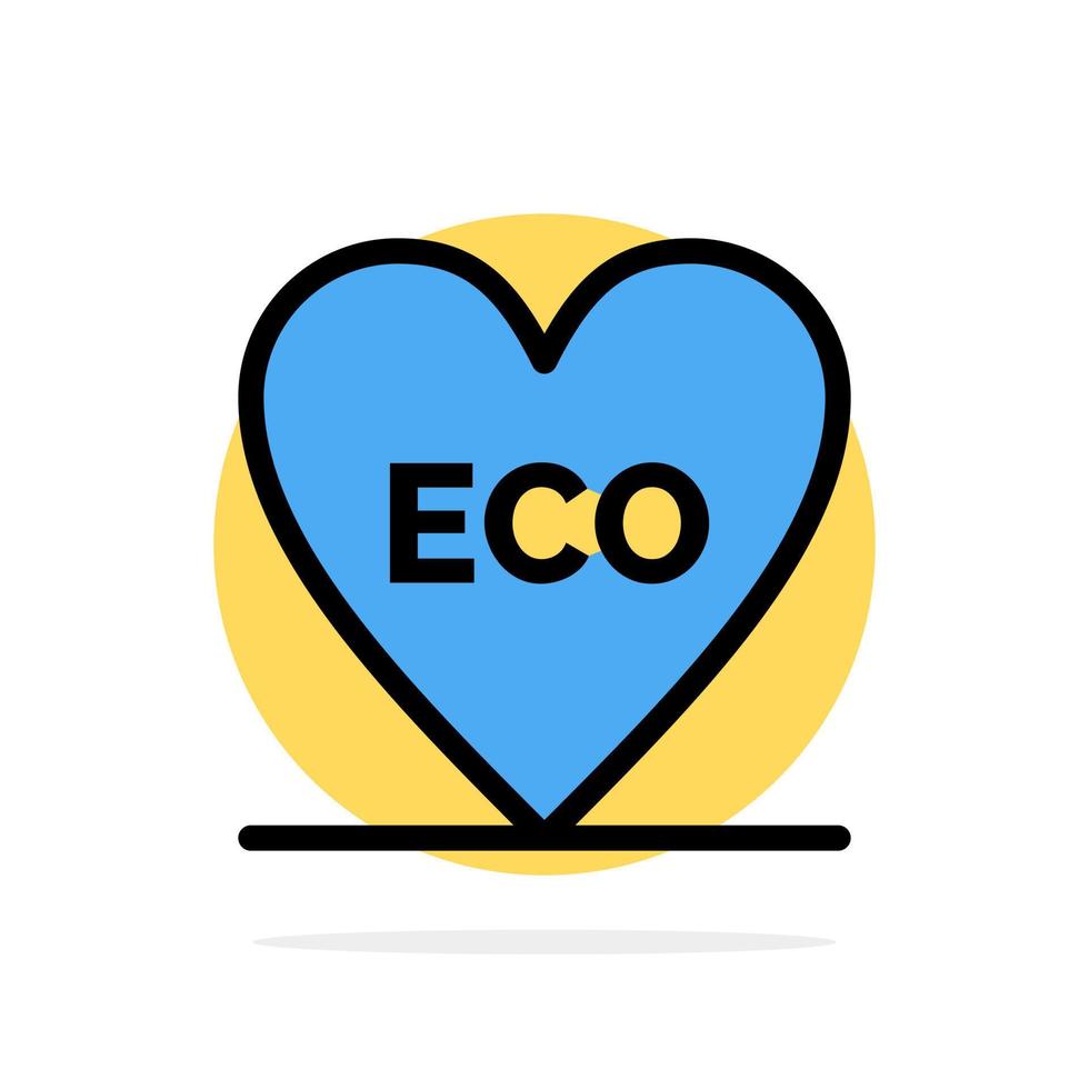 eco hart liefde milieu abstract cirkel achtergrond vlak kleur icoon vector