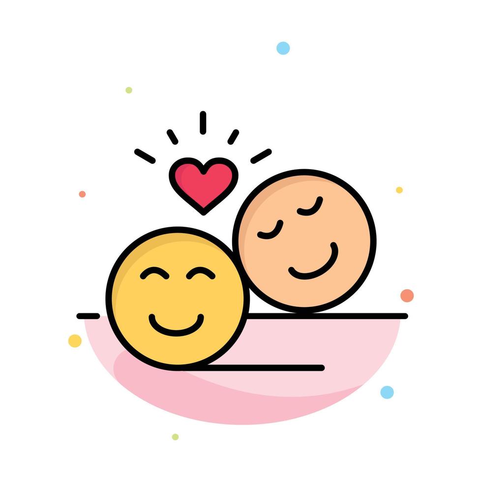 paar avatar smiley gezichten emoji's Valentijn abstract vlak kleur icoon sjabloon vector