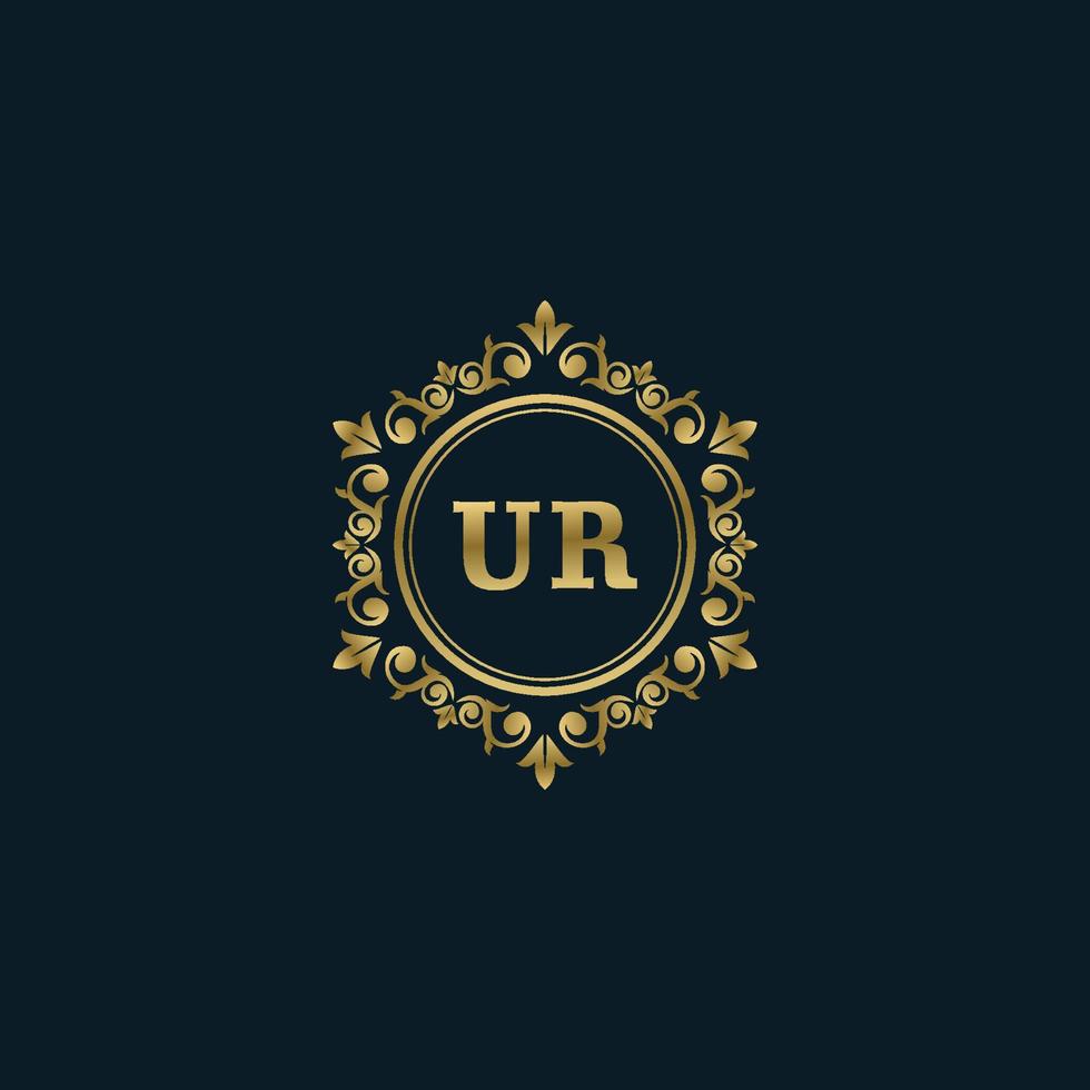 brief ur logo met luxe goud sjabloon. elegantie logo vector sjabloon.