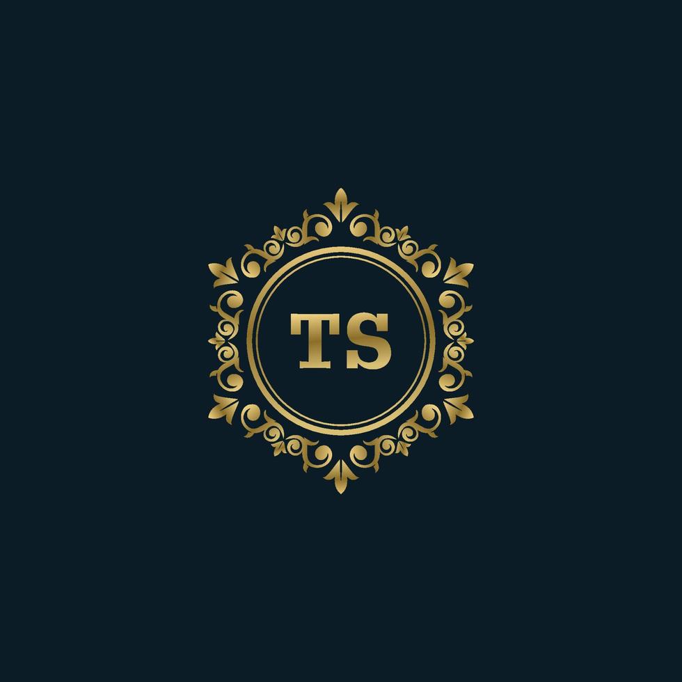 brief ts logo met luxe goud sjabloon. elegantie logo vector sjabloon.