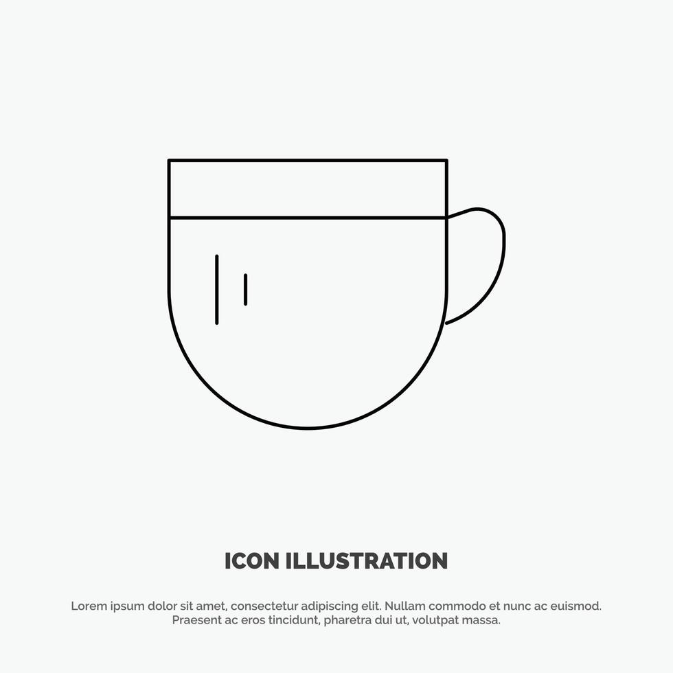 kop thee koffie eenvoudig lijn icoon vector