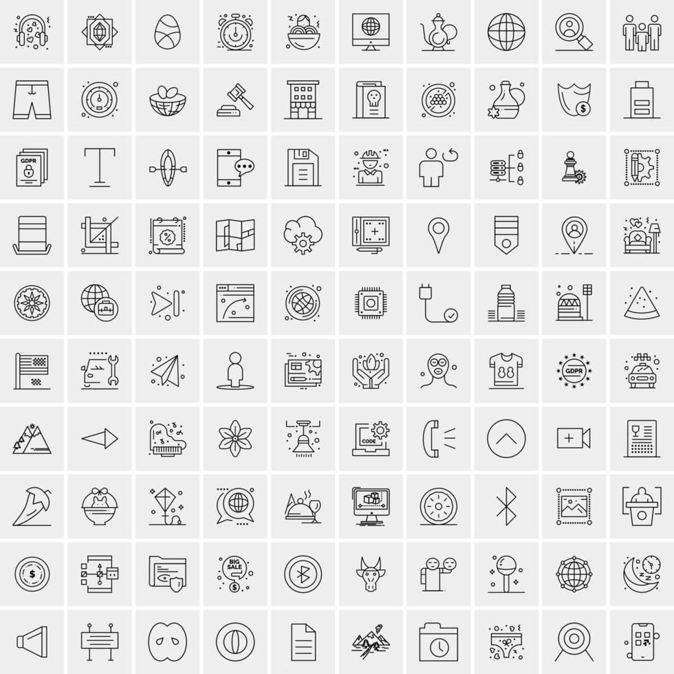 100 bedrijf pictogrammen voor web en afdrukken materiaal vector