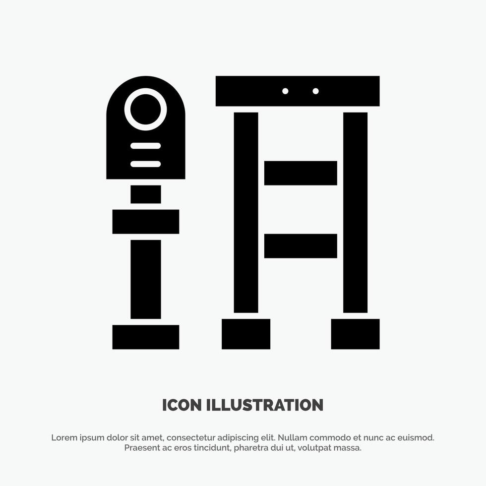 bank bus station hou op solide glyph icoon vector