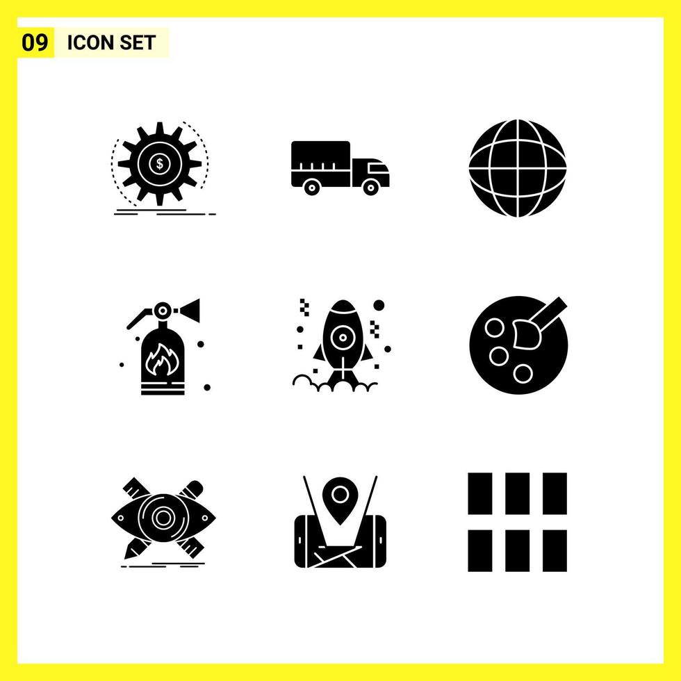 9 icoon set. gemakkelijk solide symbolen. glyph teken Aan wit achtergrond voor website ontwerp mobiel toepassingen en afdrukken media. vector