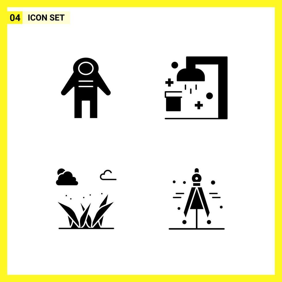 4 icoon set. gemakkelijk solide symbolen. glyph teken Aan wit achtergrond voor website ontwerp mobiel toepassingen en afdrukken media. vector