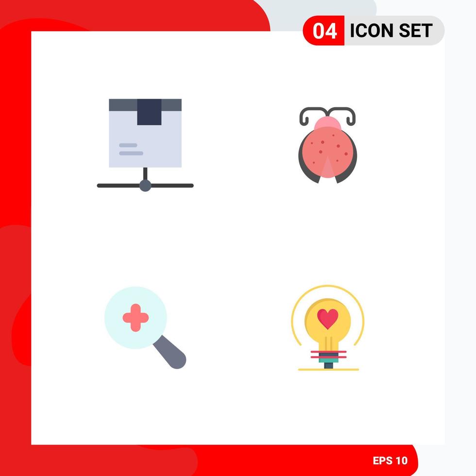vlak icoon pak van 4 universeel symbolen van levering uitgebreid Product kever plus bewerkbare vector ontwerp elementen